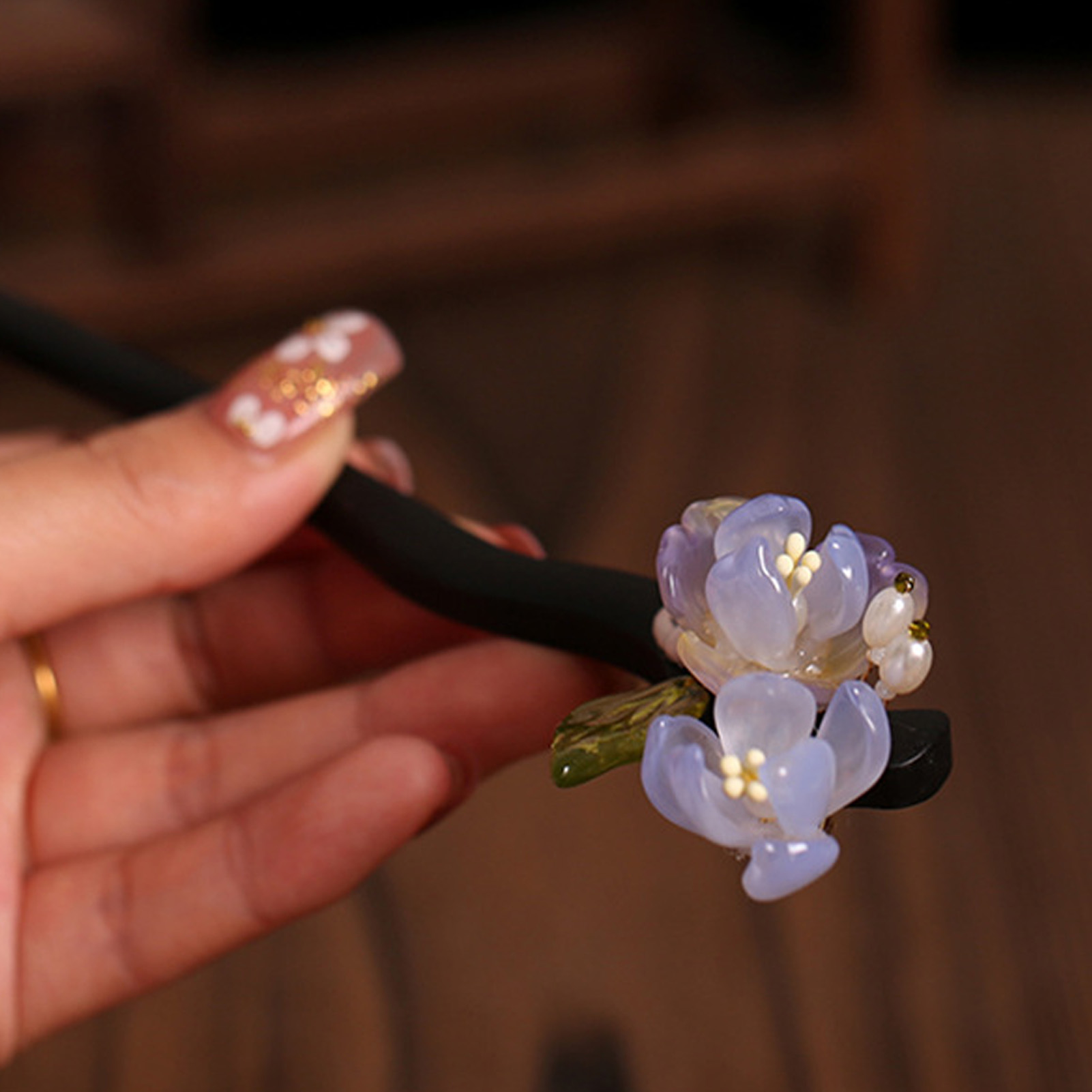 Vintage Wooden Flower Hairpin  - Supply Florist ulasan dan harga
